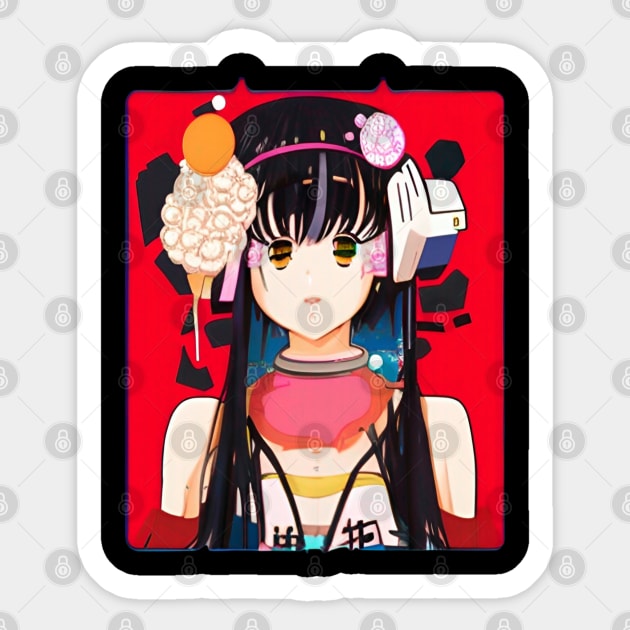 Anime Girl Waifu Japanese Aesthetic Kawaii Otaku Sticker by Splash Graphics